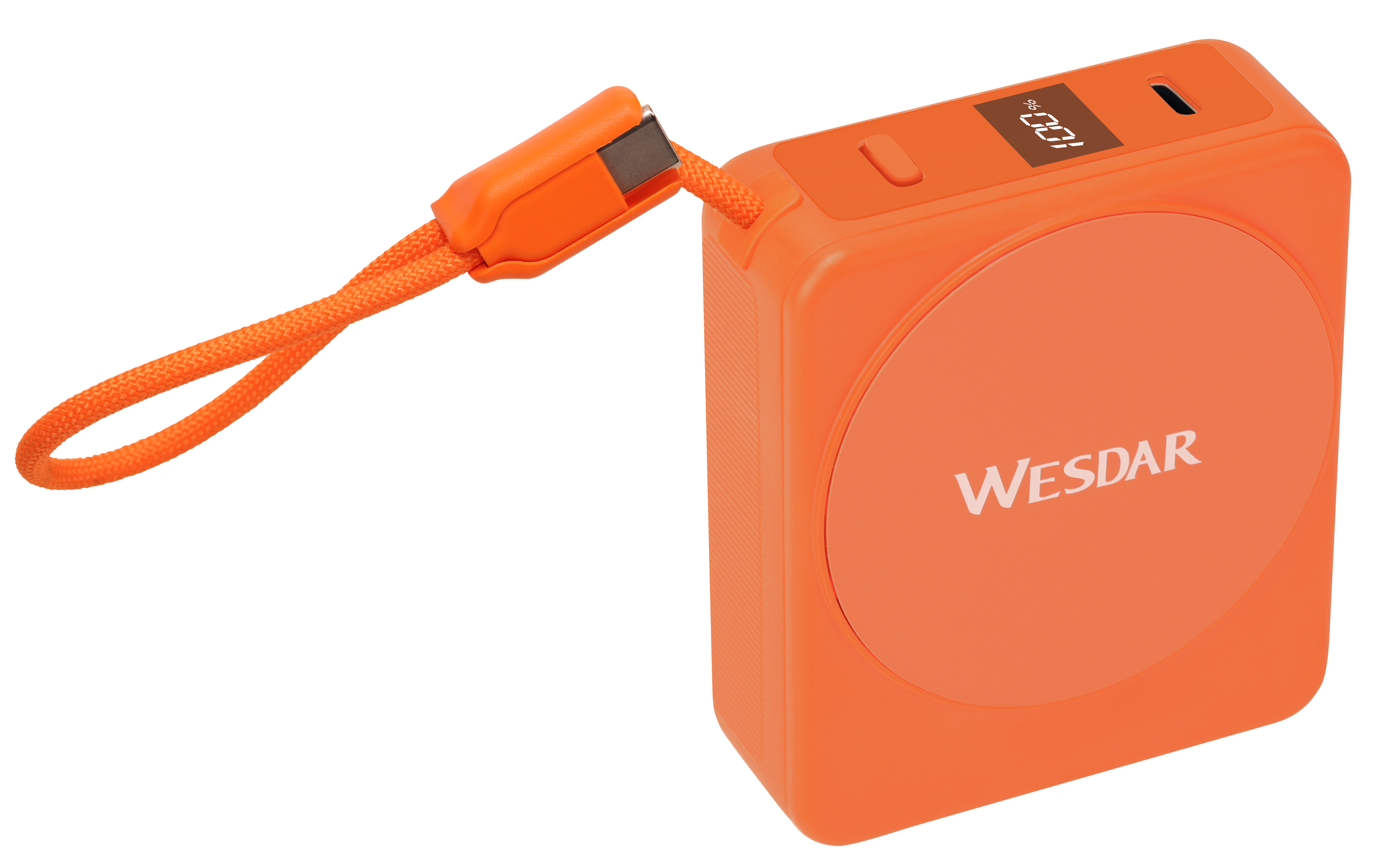 WESDAR Small Orange Power Banks 10000mAh,With Wireless Charging Function