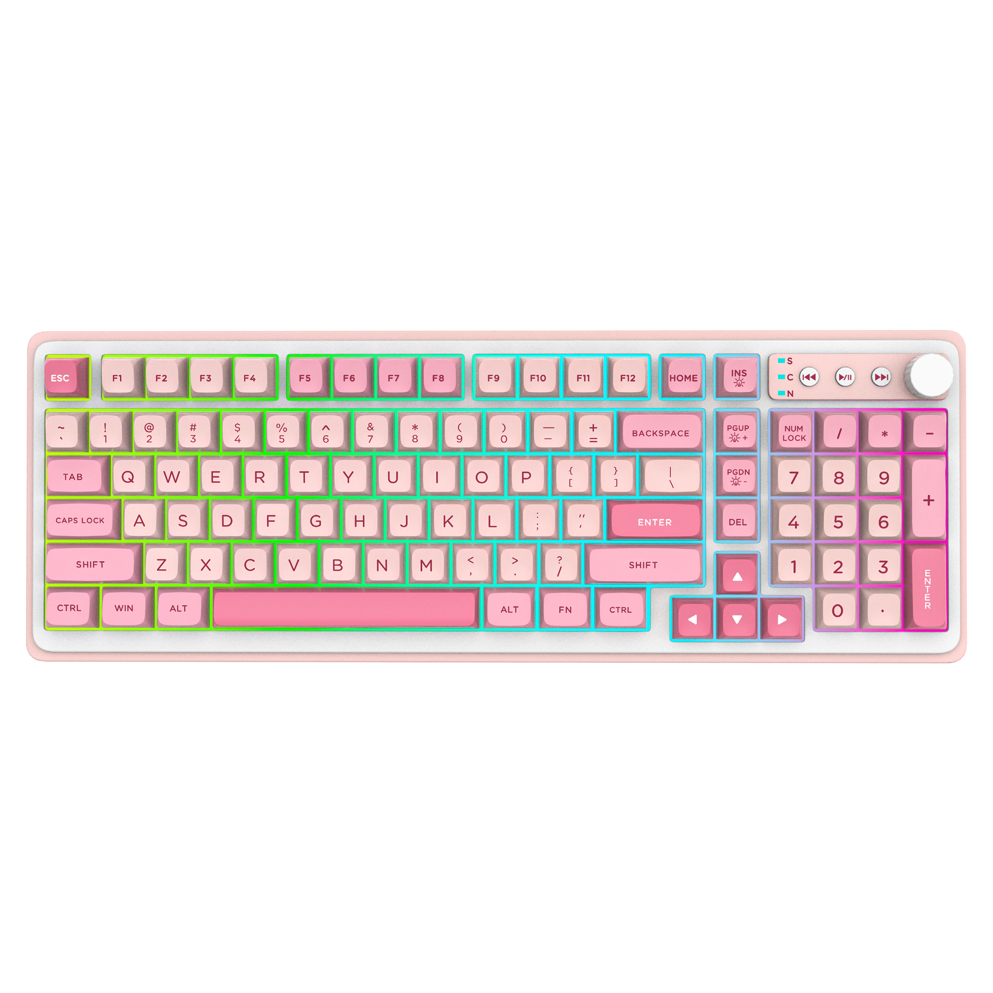 98-Keys Wired Keyboard with Colored Light