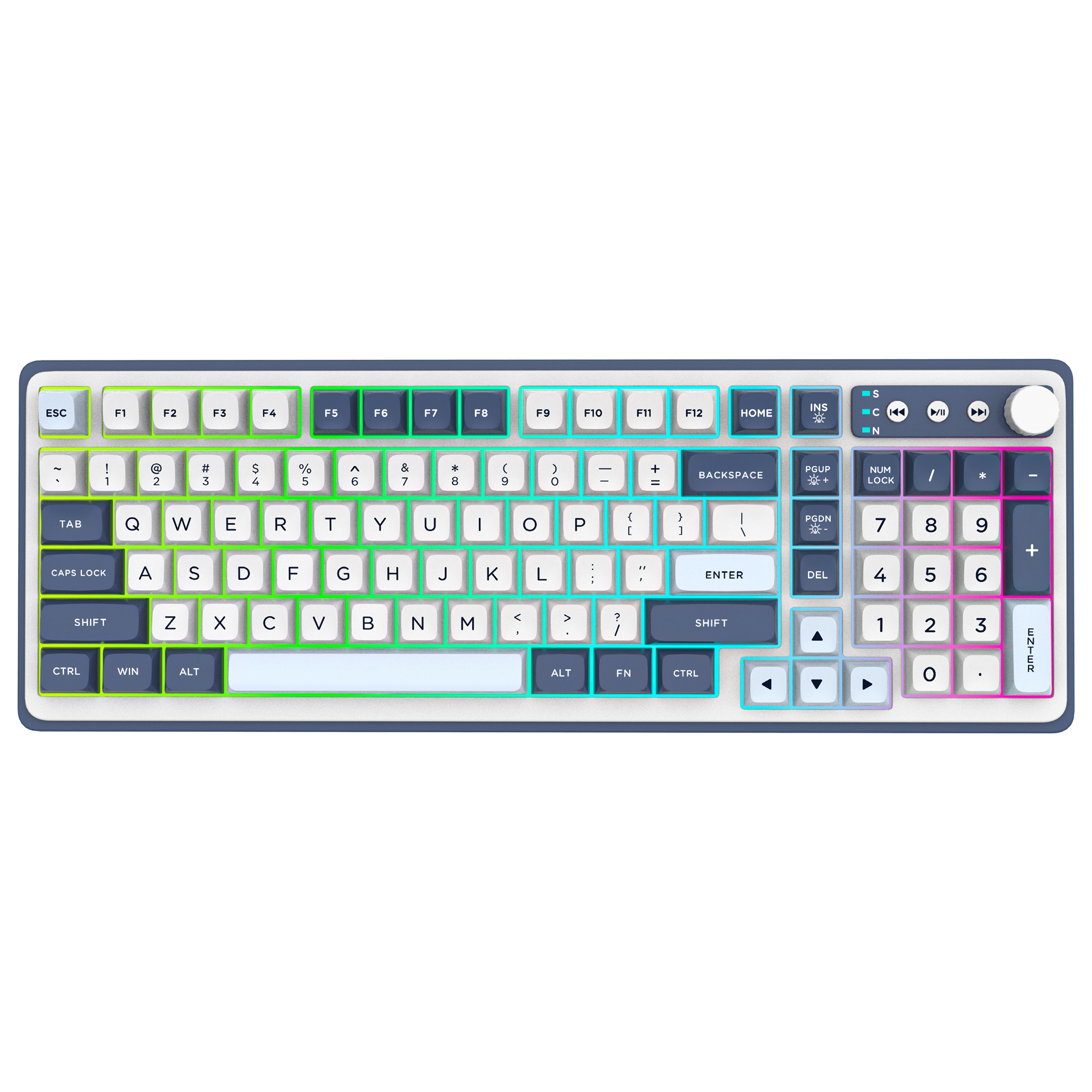 98-Keys Wired Keyboard with Colored Light