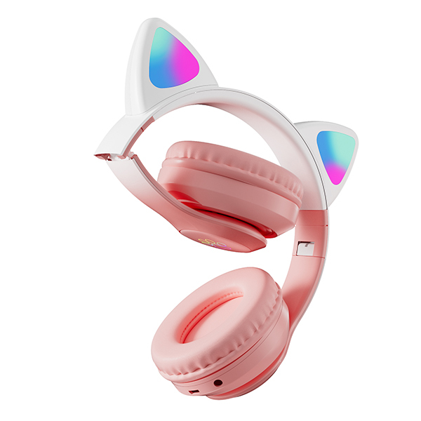 Stylish Cat Over-Ear Gaming Wireless Headphone With RGB Light
