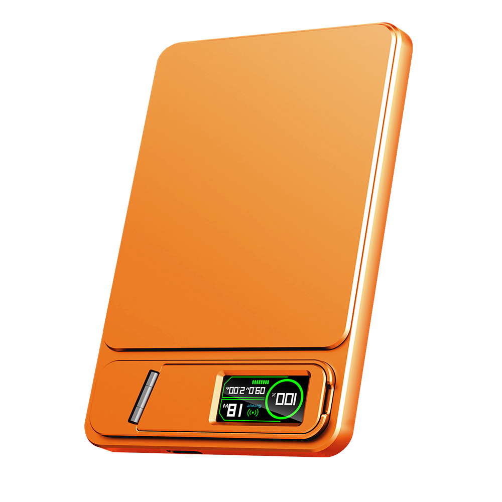 5000mAh Magnetic Wireless Power Bank with TFT Display,Stand for office