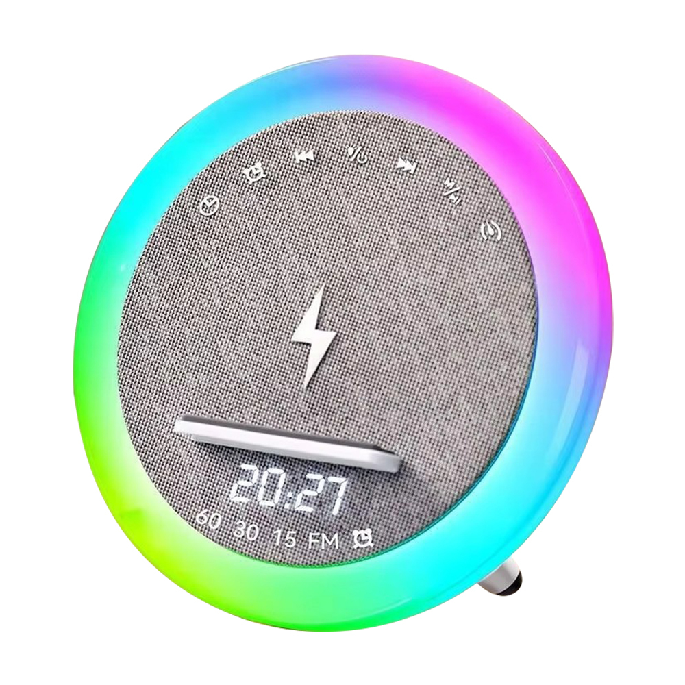 15W Wireless Charging LED Bluetooth Speaker,FM Radio,Soothing White Noise